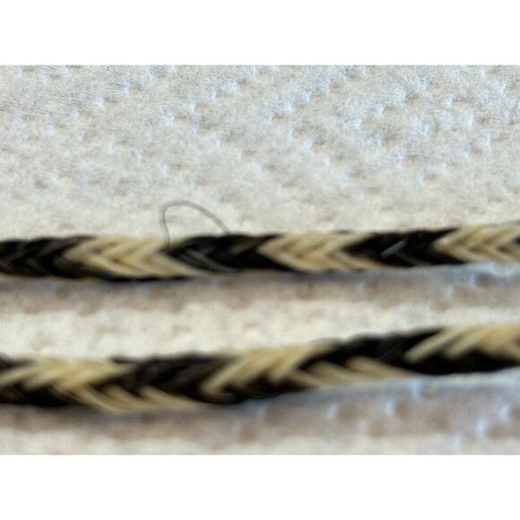 Vintage Horse Hair Bolo Tie Steer Head Western Longhorn   Skull Looks Handmade - Picture 9 of 9